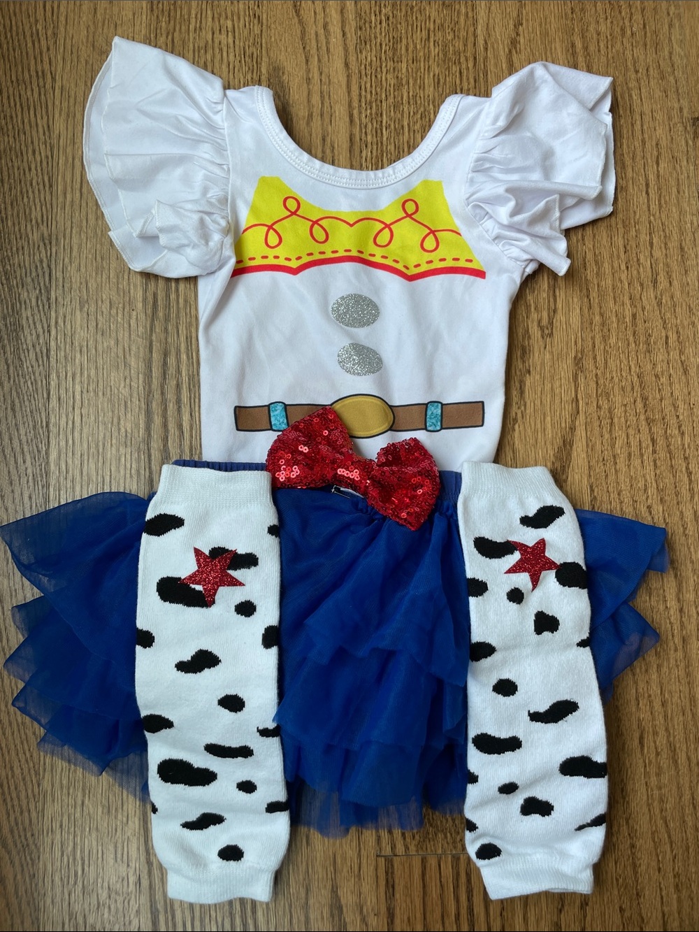 3-6mo Toy Story Jesse costume onesie with matching socks and tutu